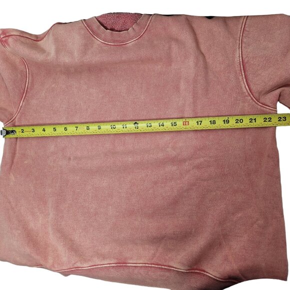 Goodthreads Women's Heritage Fleece Beefy Crewneck Sweatshirt Pink Acid Wash L - Picture 10 of 11